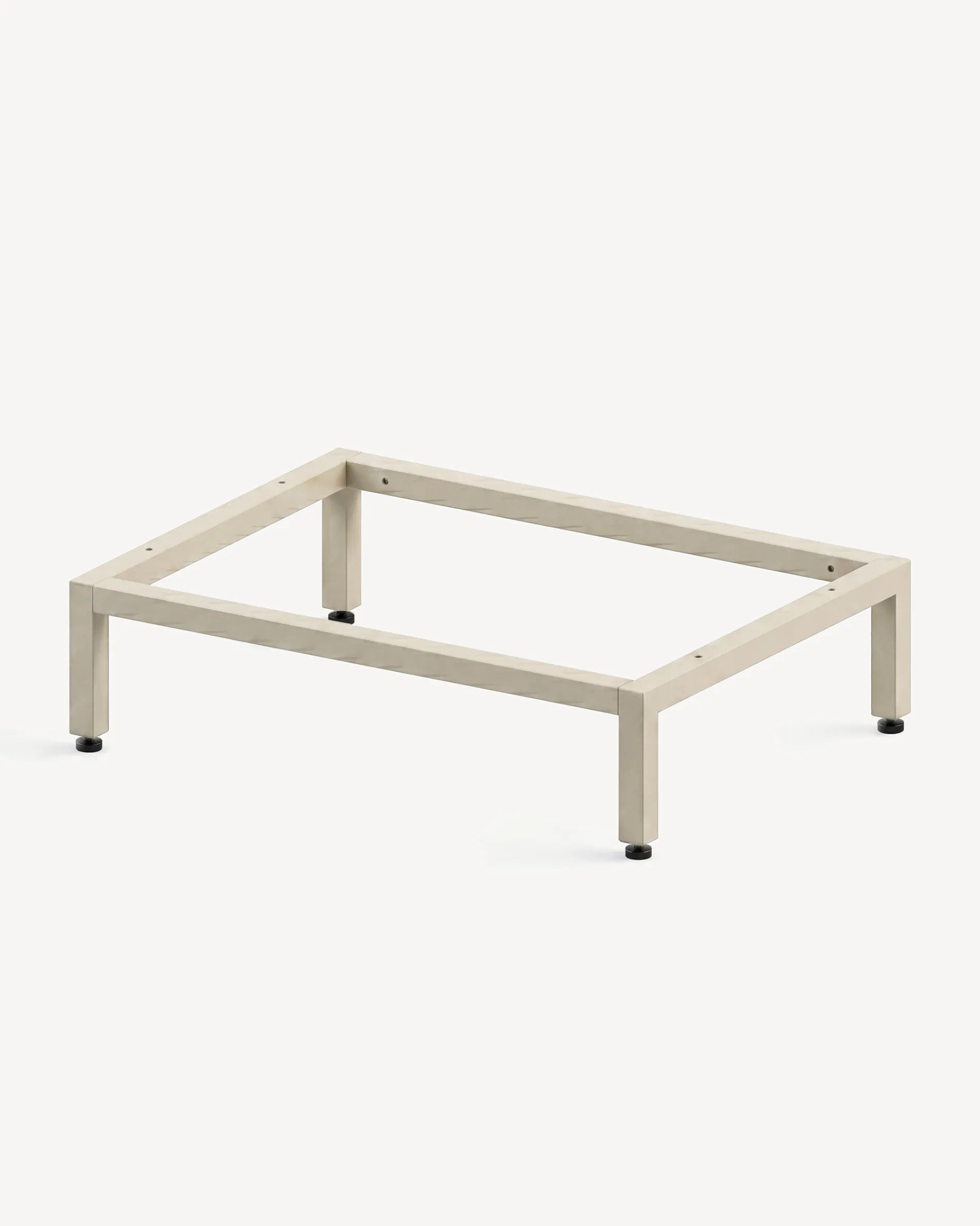 Crèmekleurige beige onderstel PILOTIS, detail van de hoekverbinding