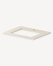 Frame van het beige-crèmekleurige blad voor de PILOTIS module Spoelbak, met uitsparing voor waskom, packshot geïsoleerd op witte achtergrond