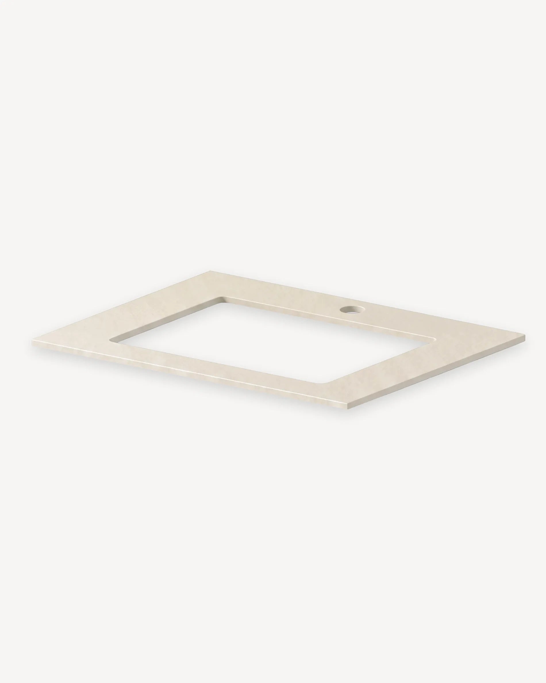 Frame van het beige-crèmekleurige blad voor de PILOTIS module Spoelbak, met uitsparing voor waskom, packshot geïsoleerd op witte achtergrond