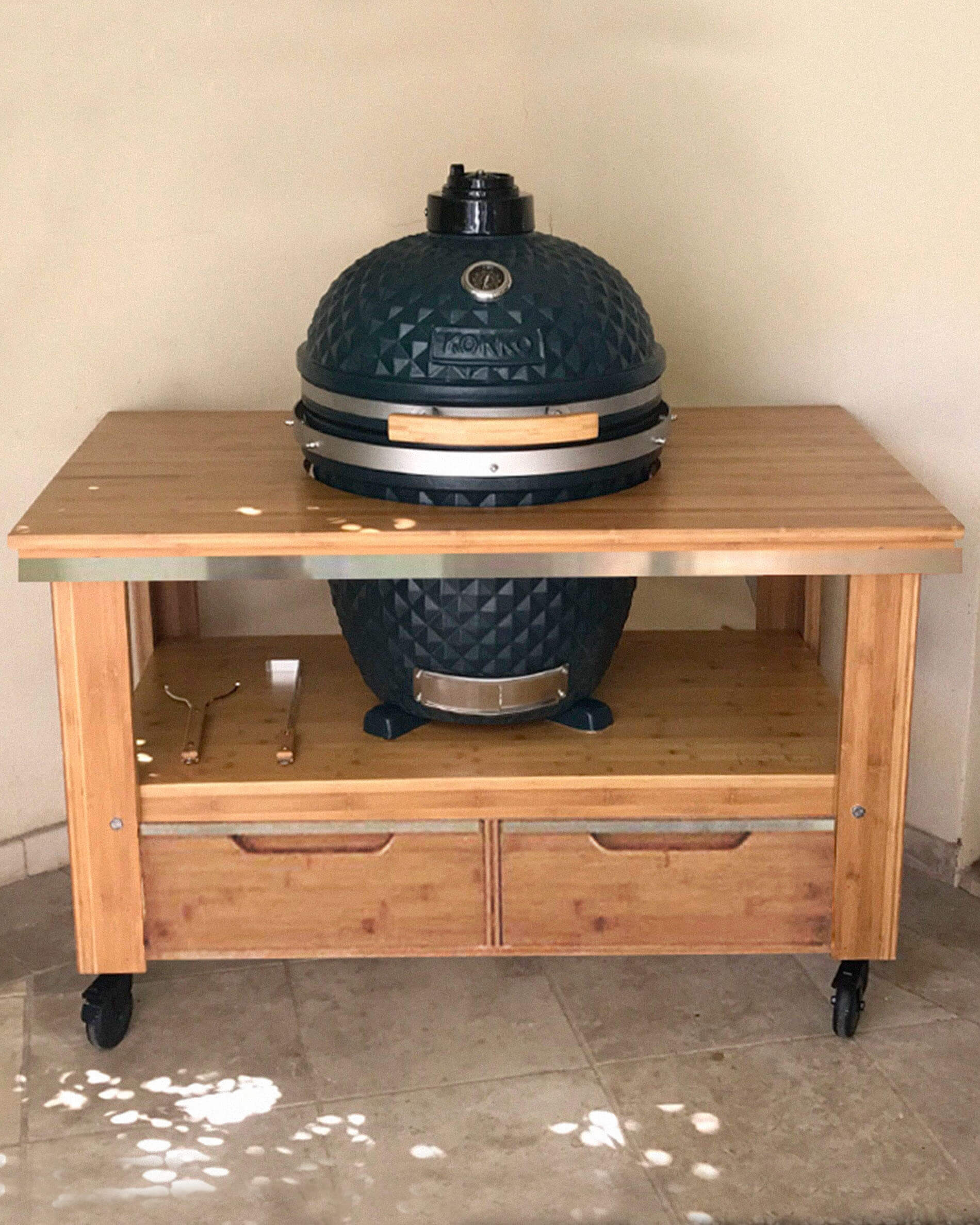 Houten trolley met lades