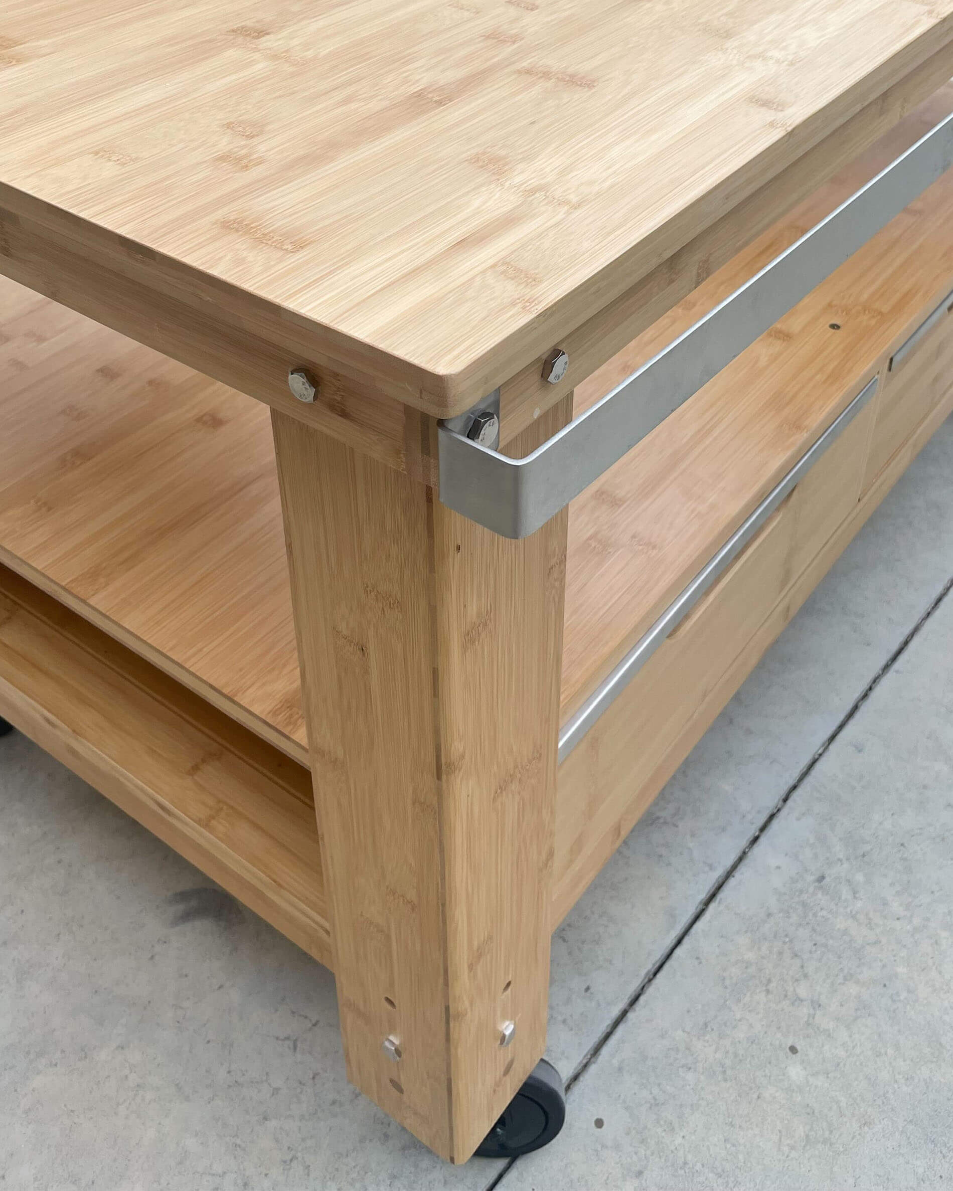 Houten trolley met lades