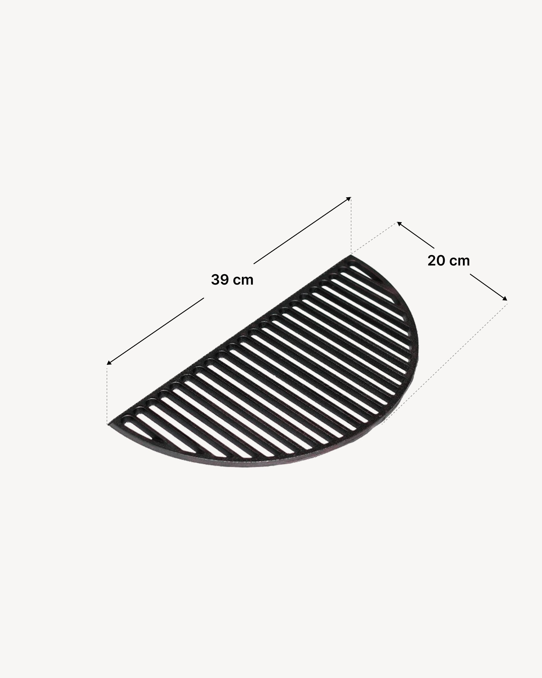 Afmetingen halve gietijzeren grill Kokko L