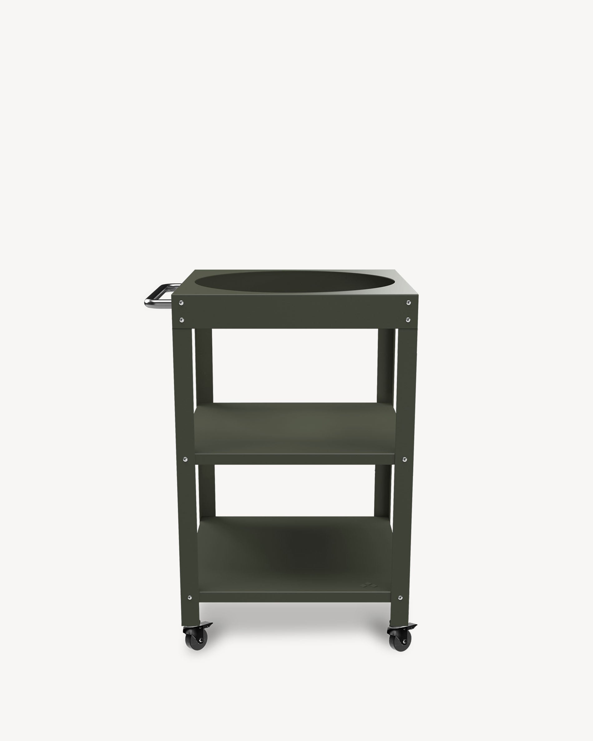 Olijfgroene metalen bijzettafel voor Kokko L 18''