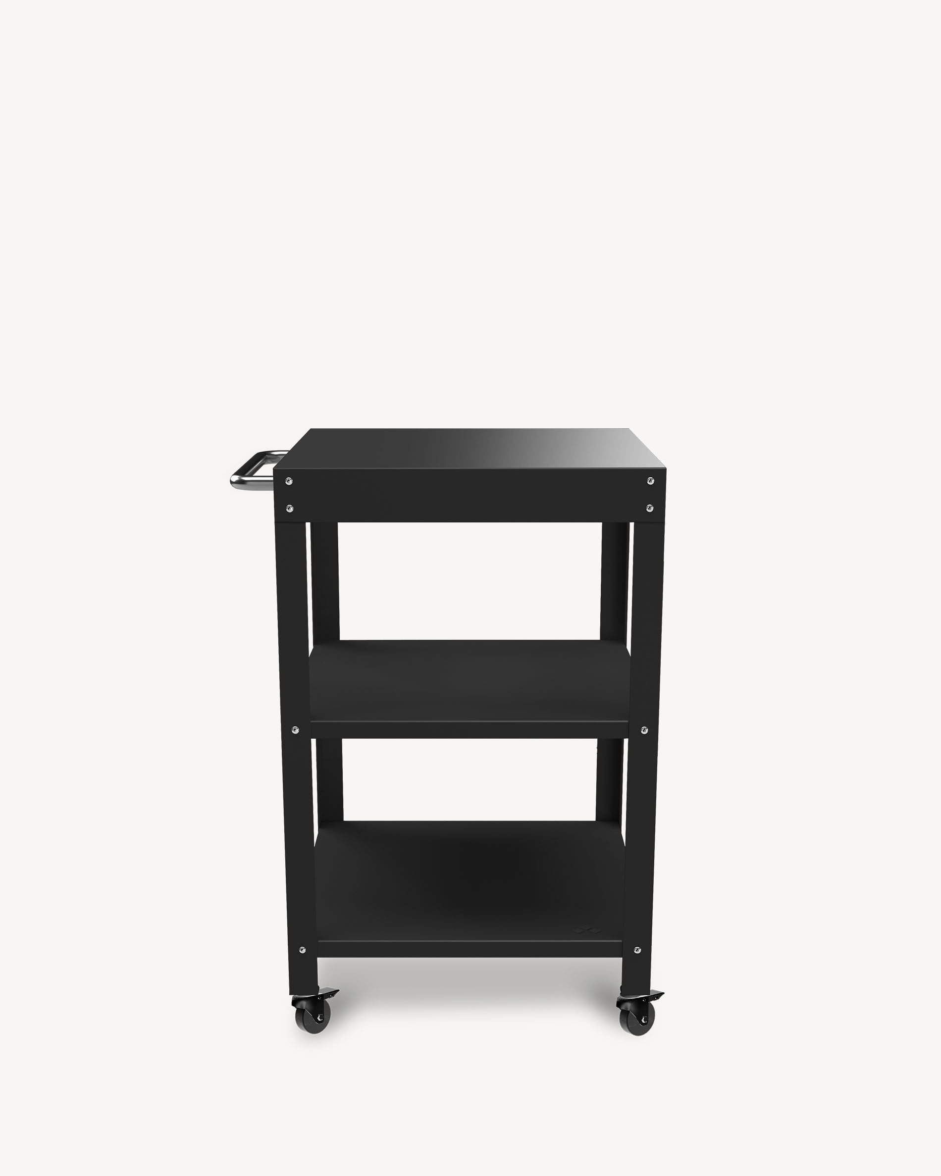 Metalen bijzettafel met zwart blad