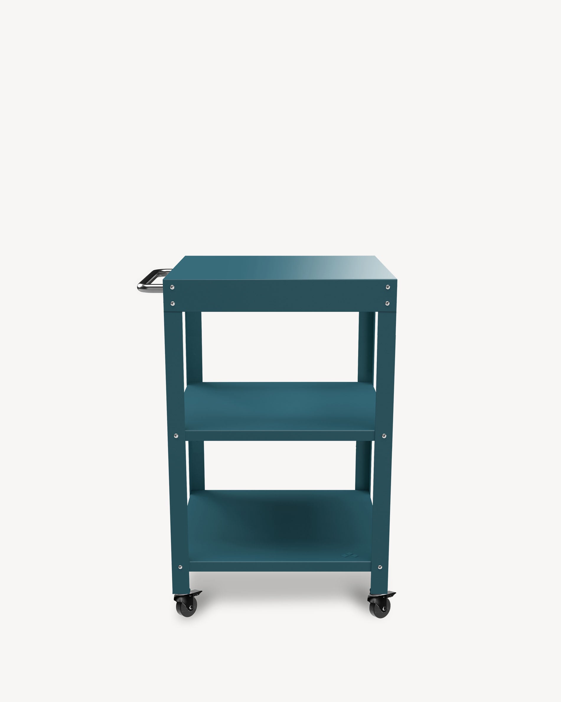 Metalen bijzettafel met oceaanblauw blad