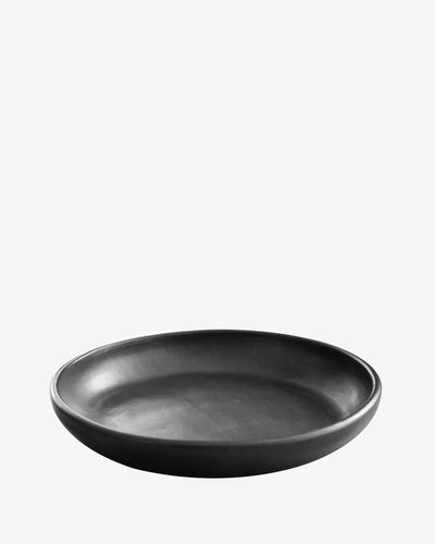 Grand plat rond en argile noire Chamba Ø33cm