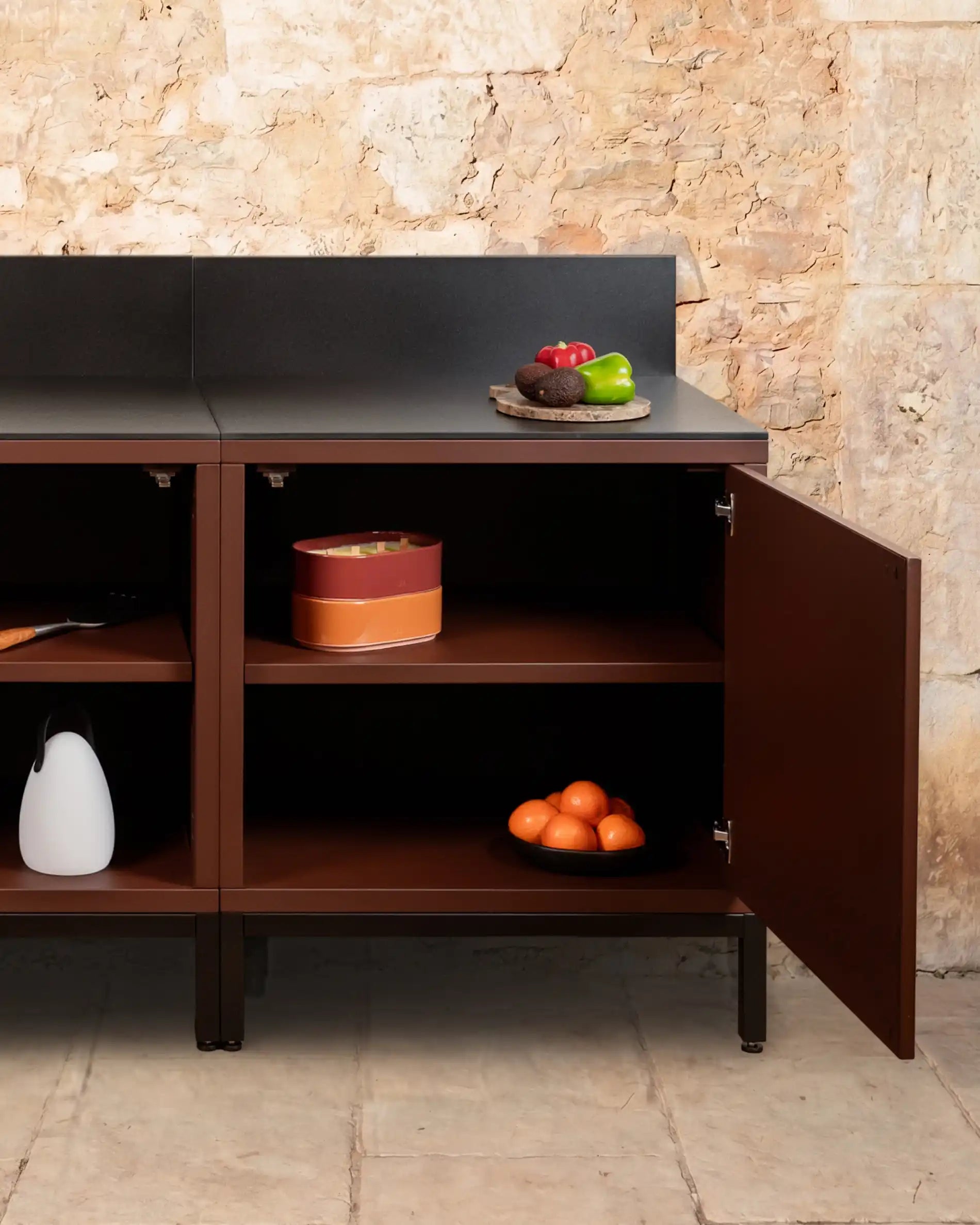 Kokko opbergmodule rust met open deur en binnenplanken