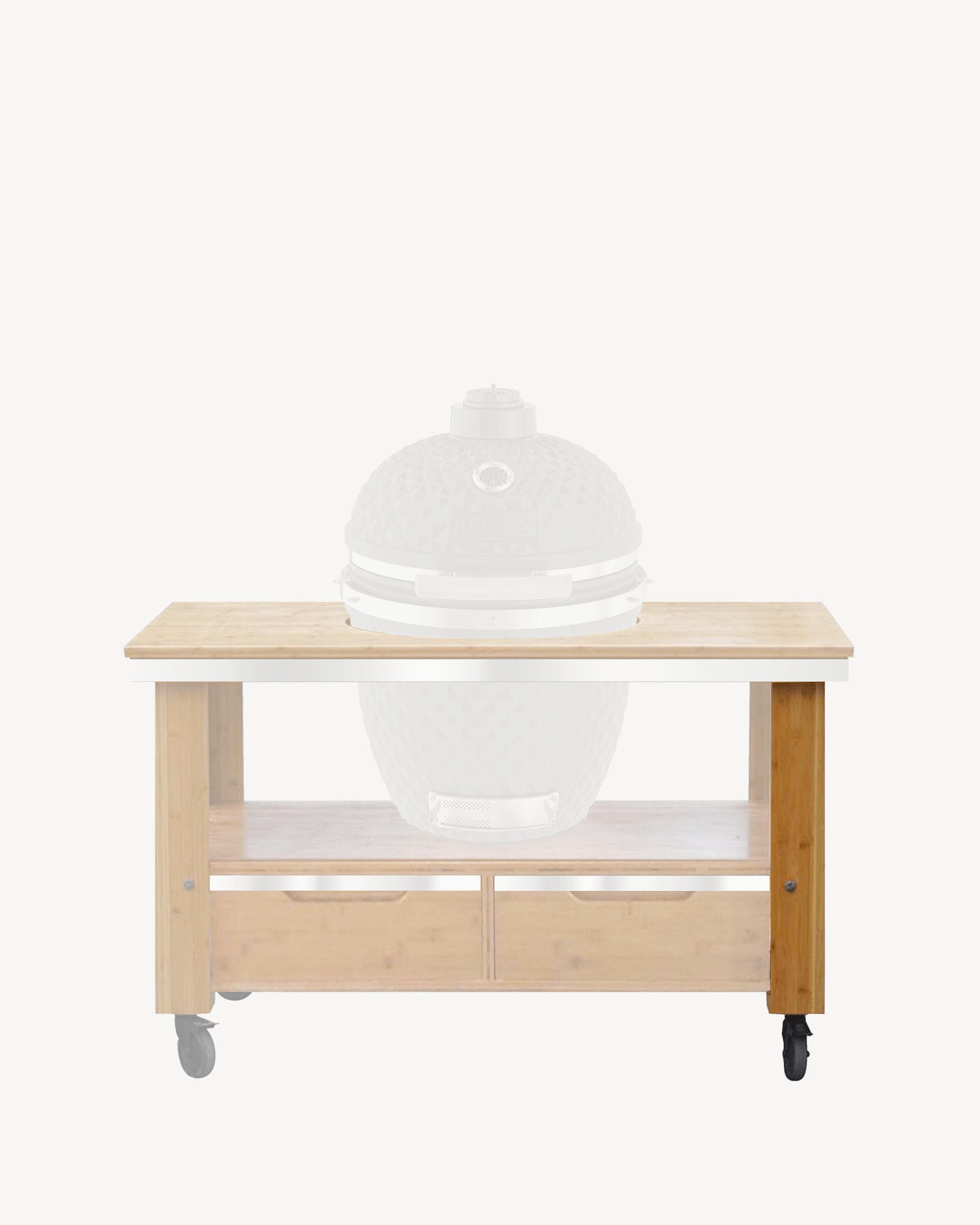 Houten trolley met lades, ontworpen voor een Kokko kamado.